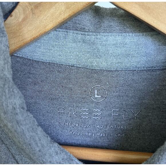 Free Fly Polo Shirt Mens Large Performance Bamboo Gray Outdoors Active Fishing - Picture 3 of 8